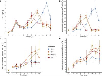 Response of Microbial Communities to Changing Climate Conditions During Summer Cyanobacterial Blooms in the Baltic Sea